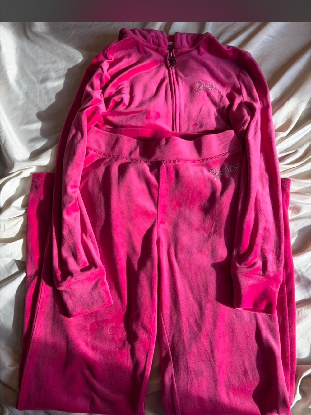 Juicy Couture Women’s Hot Pink Velour Tracksuit Pants & Jacket